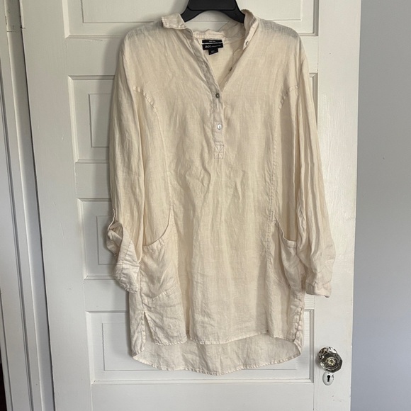 Jones New York Linen Tunic in Cream - Picture 1 of 5